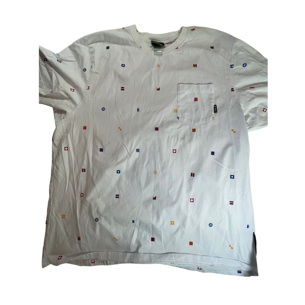 LRG Graphic T-Shirt Nautical Flags Pocket Tee Casual Top 4XL